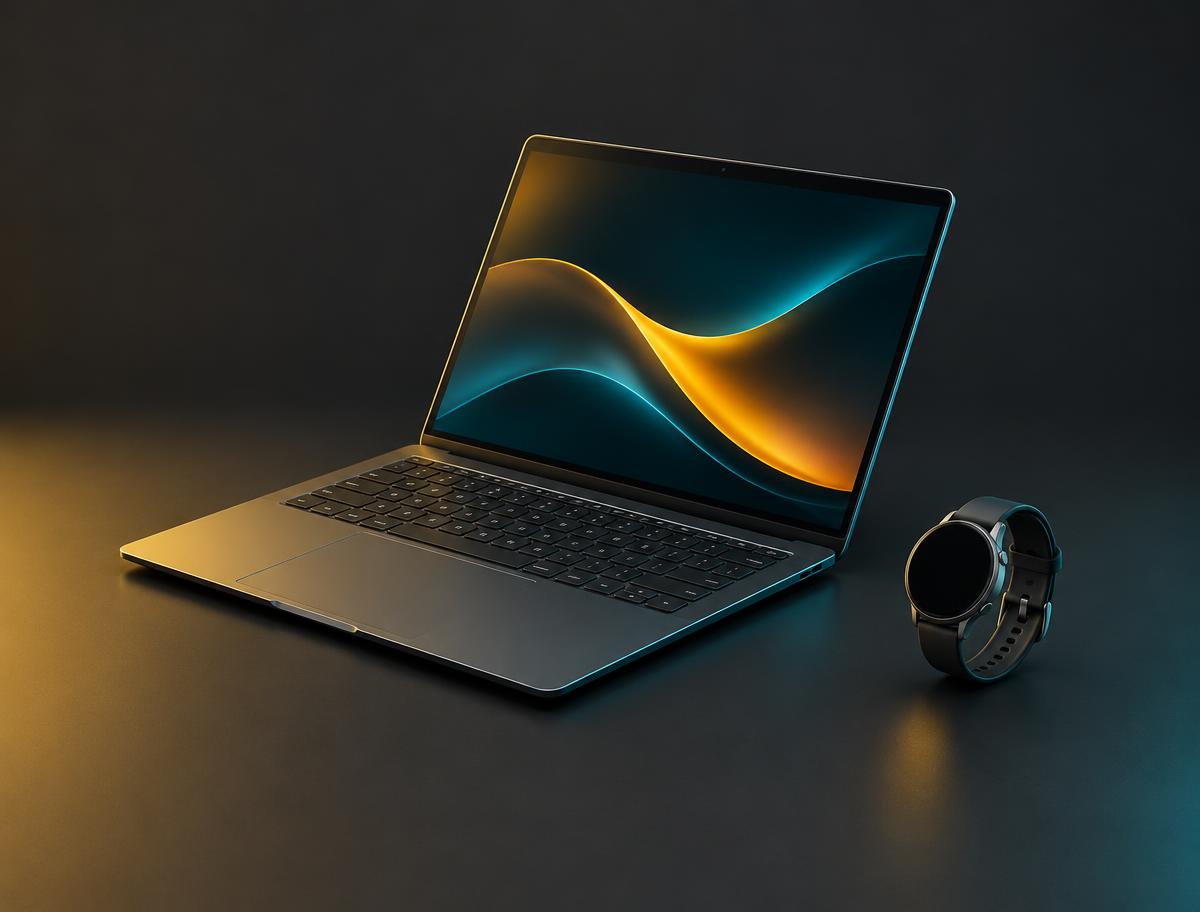 Home entertainment and tech in a dark studio